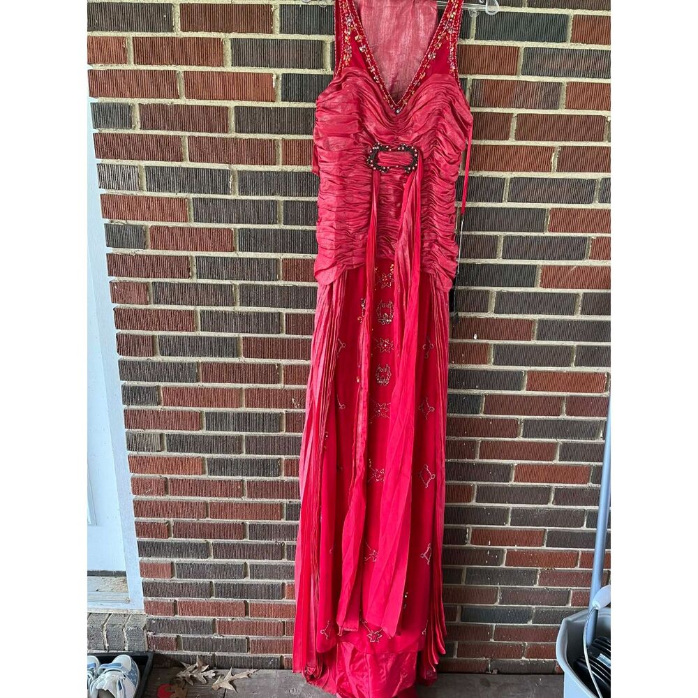 Jiainini Ruched Beaded Gown NEW